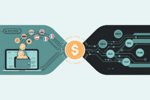 Freelancer receiving crypto payments globally with stablecoin bridge to local currencies