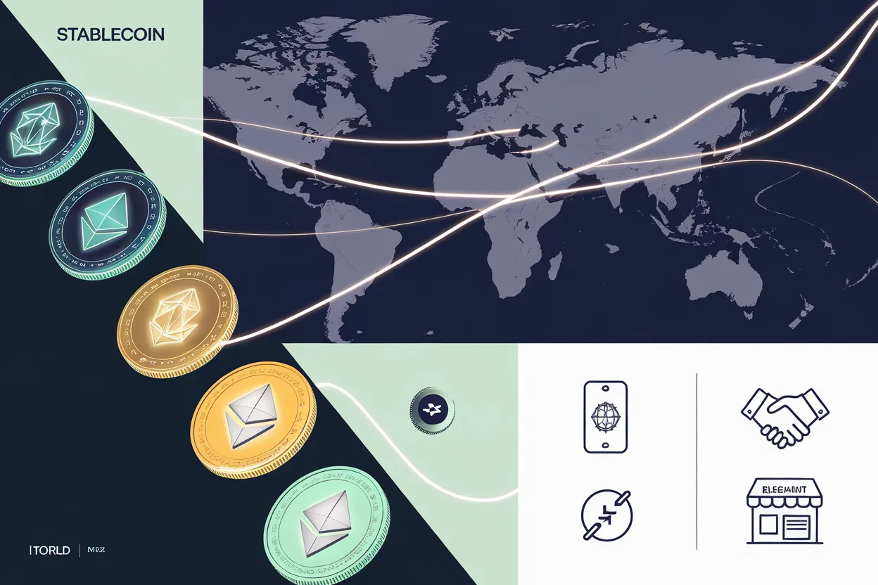 خمس عملات مستقرة تتدفق عبر الخريطة العالمية للتحويلات الدولية