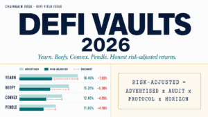 DeFi Vaults 2026: Yearn, Beefy, Convex y Pendle — comparación honesta ajustada al riesgo