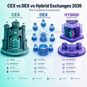 CEX vs DEX vs Гібридні Біржі 2026: Повне Порівняння
